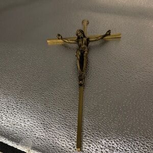 Vintage Brass Crucifix Wall Hanging